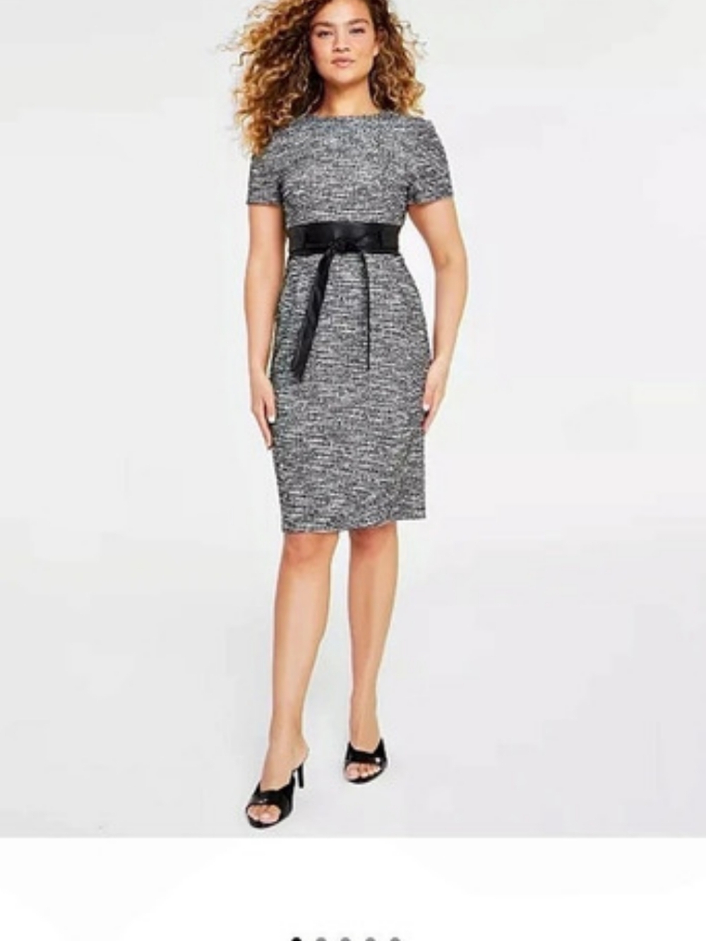 Calvin Klein Abstract Print Belted Midi Dress